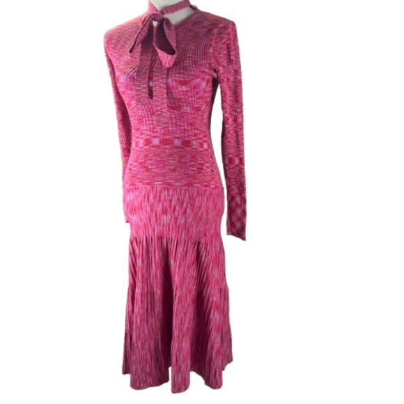 Scoop Womens Dress Pink Size Small 4-6 Long Sleeve Stretch Ties New With Tags - Picture 1 of 11